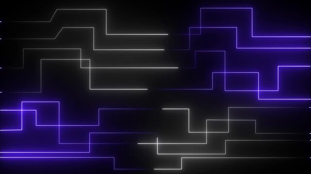 glowing blue and white neon lines. simple logotype icon concept. Close-up of computer processors technology concept on  black background. ...