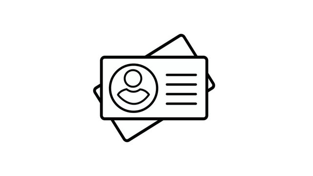 People, person, human, user and profile ID card animated icon for ​employee identity, identification, identifier, account verify, validation, information, access. 4k video