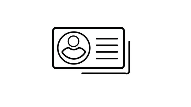 People, person, human and user ID card animated icon for ​employee identity, profile identification, identifier, account verify, validation, information, access and other. 4k