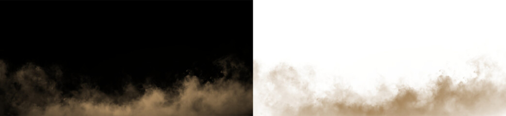 Fototapeta premium Brown smoke rising against a transparent background in a creative design concept