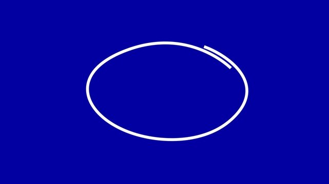 Circle highlighter scribble animation on black background. Hand drawn marker pen effect with dynamic motion.  Thin line to highlight text. Alpha channel. 4k