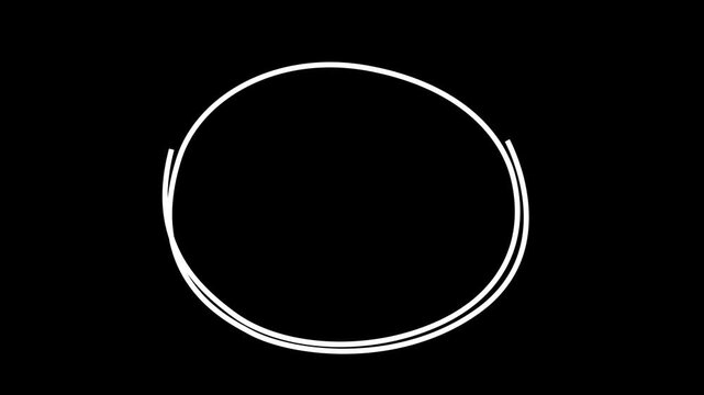 CIRCLE yellow scribble highlight marker hand drawn round ring on transparent background. Handwritten red circle. For marking text, numbers, marker pen, pencil, logo, Motion graphics of highlight 