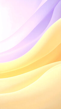 Pastel waves flow gently in yellow and lilac with uplifting and calm mood generative AI
