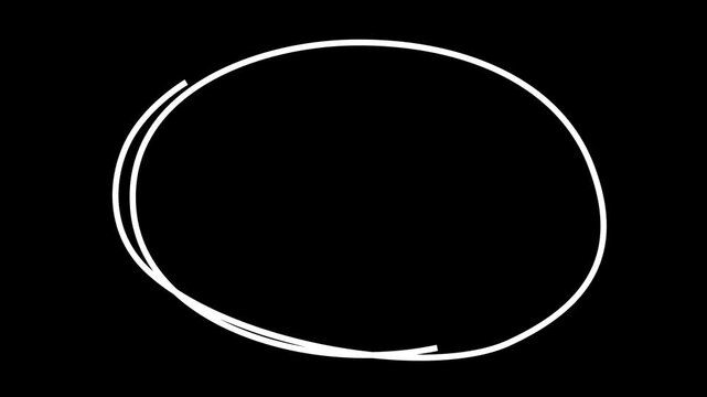 Animated Red Scribbled Circle Video - Hand Drawn Oval Highlight Effect, circle animation, Hand-drawn red circle highlight background. 4k motion videos