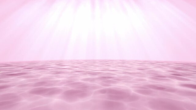 Soft pink underwater ocean scene with glowing sunlight rays creating a dreamy seamless loop background