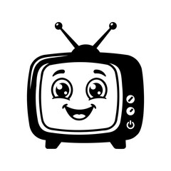 Cute old TV set icon