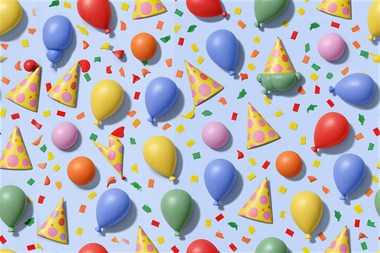 Seamless 2.5D Gift Box and Ribbon Wrapping Paper Pattern