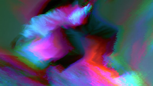 Datamosh Glitch Dancer Motion Blur Neon RGB Pixel Stream Vertical Portrait Experimental Art