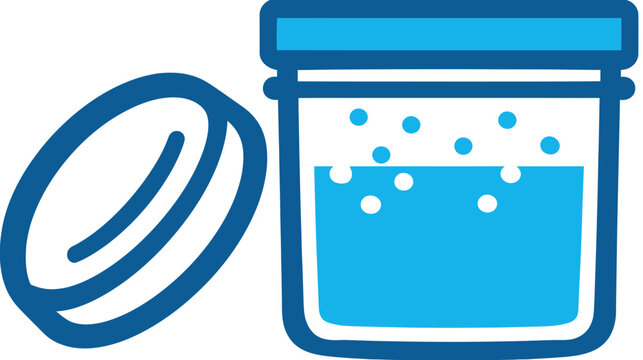 Blue Slime in a Jar Icon Isolated on Transparent Background