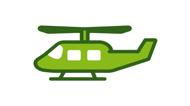 Green toy helicopter icon isolated