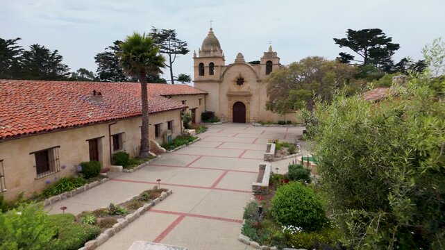 Explore the beautiful historic Mission church in Carmel California and its gardens. Discover this iconic location in the area.
