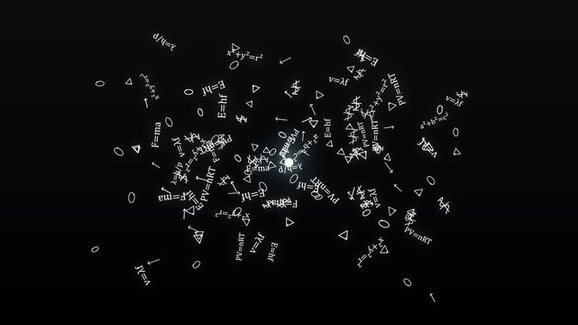 Physics Formulas and Math Equations Vortex Motion Graphic