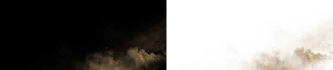 Brown smoke drifting on a transparent background in a creative design setting © Liubov