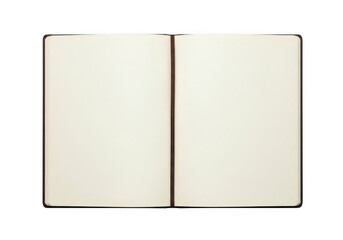 Fototapeta premium Open notebook with blank pages on transparent background journal diary