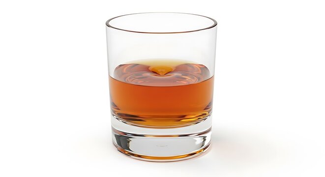A glass of whiskey or bourbon on a flat surface