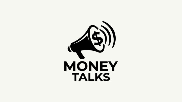 Set of modern black money talk logo designs featuring dollar symbols, speech bubbles, coins, cash, and communication icons. Minimal vector-style branding concepts ideal for finance, business, investme