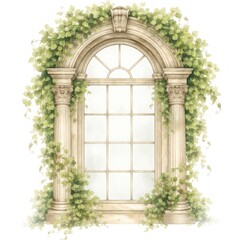Obraz premium Elegant window with lush vines