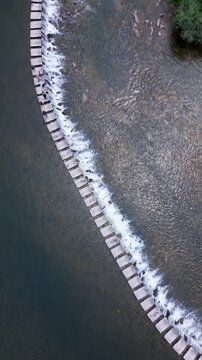 Aerial View of Poldras Stepping Stones over the, Amarante, Portugal