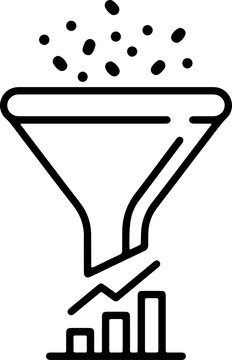Data funnel business process and growth analysis as PNG element