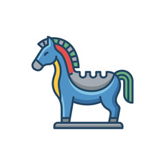 Fototapeta premium Blue rocking horse toy icon on white background