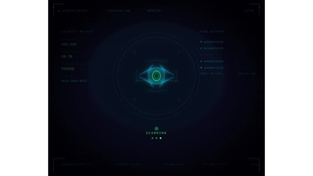 Futuristic Digital Interface Display Featuring a Glowing Cybernetic Core Visual Analysis HUD System for High Tech Data Monitoring and Advanced Network Processing