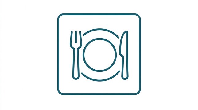 Restaurant table setting icon