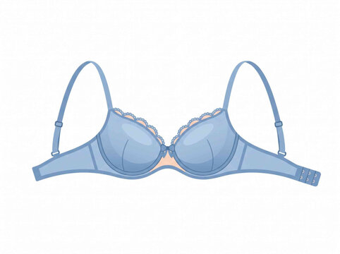 Elegant Blue Female Lace Bra Vector Illustration