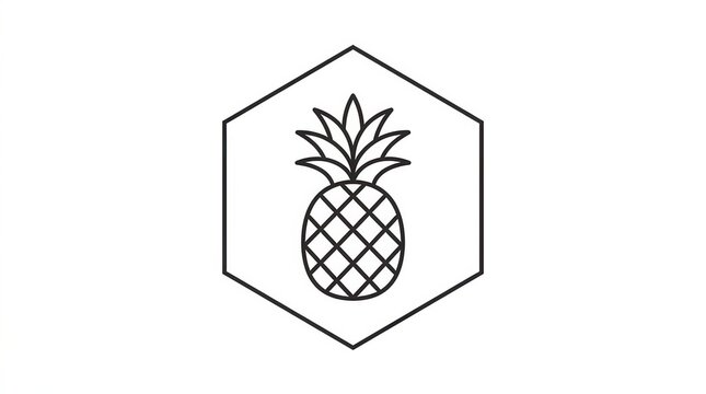 pineapple logo, hexagon shape