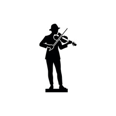 Fototapeta premium Silhouette of a man playing the violin.