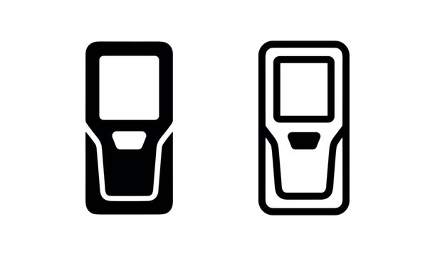Handheld Mobile Scanner and Barcode Reader Icon Set