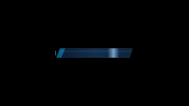 Lower-third banner features a sleek metallic blue texture with soft glowing light streaks against a pitch-black background.