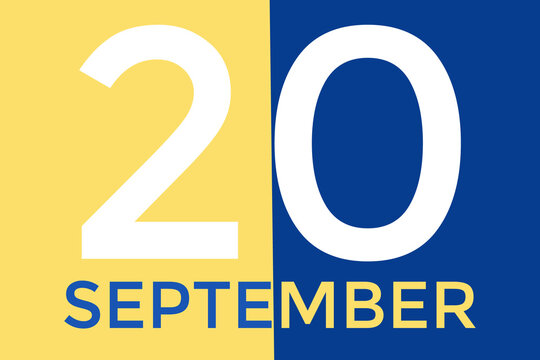 September 20 calendar with yellow and blue background