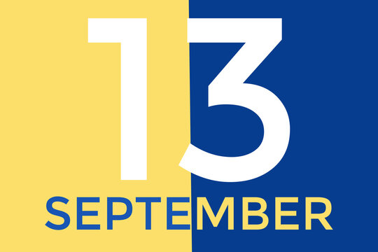 September 13 calendar with yellow and blue background