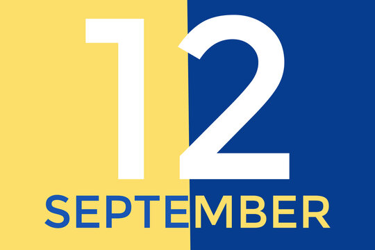 September 12 calendar with yellow and blue background