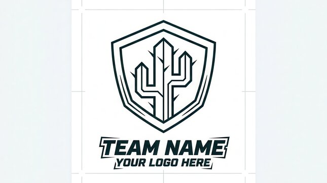 cactus shield logo template