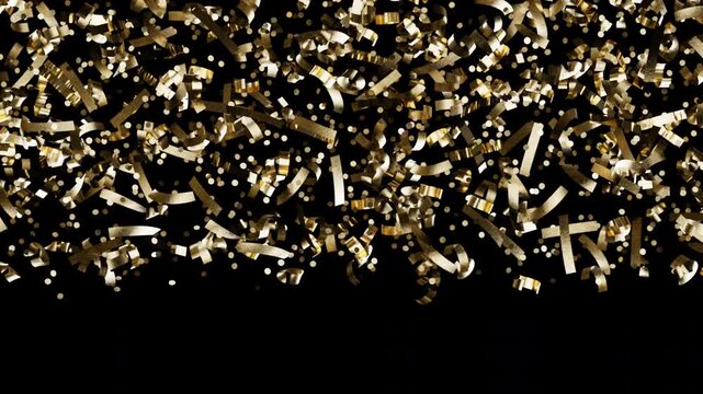 Golden glitter dust overlay with sparkling glowing particles, universal gold dust application loop