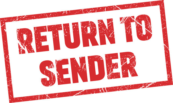 Red grunge rubber stamp with the text return to sender for postal mail and delivery services