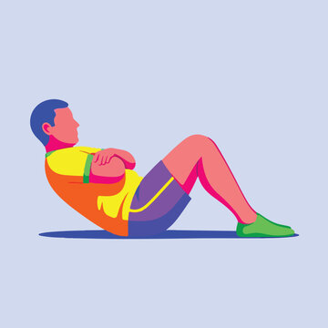 Person performing a sit-up exercise