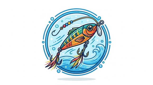 colorful fishing lure in water