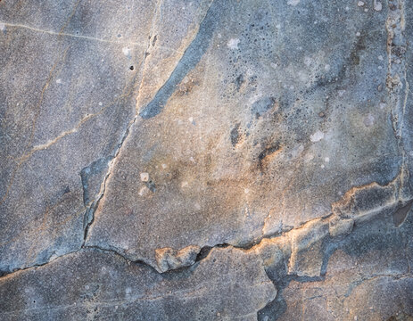 Blue stone texture background template with cracked natural surface