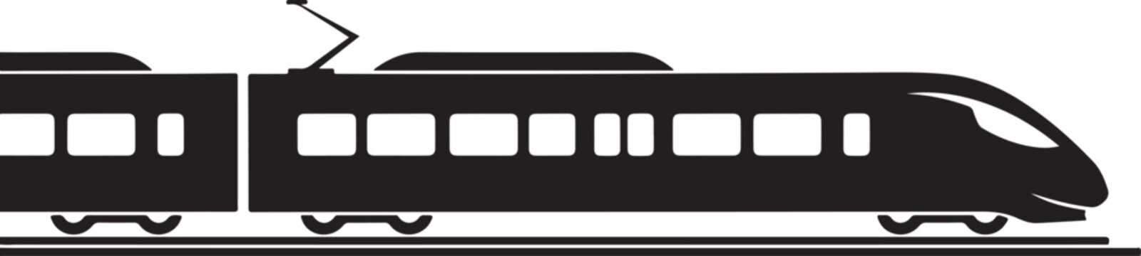 Train Silhouette Against White Background A Minimalist Transportation Graphic