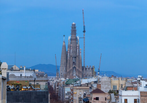 Barcelona, Spain January 2 2026 : exterior of Basilica of the Sagrada Fam&iacute;lia  in Barcelona