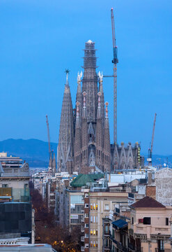 Barcelona, Spain January 2 2026 : exterior of Basilica of the Sagrada Fam&iacute;lia  in Barcelona