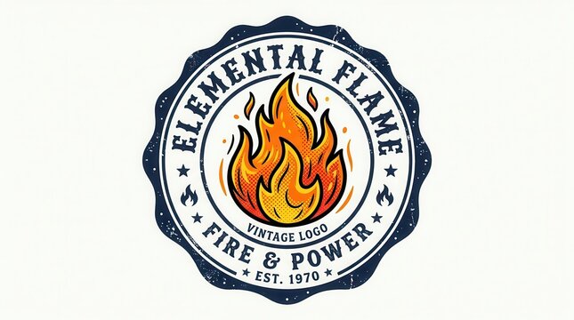 elemental flame vintage logo