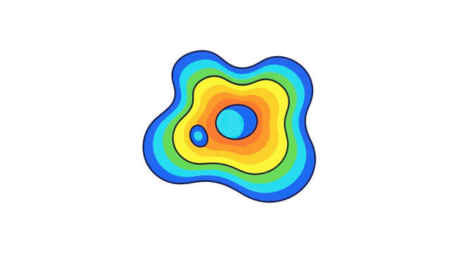 Colorful Mesothelial Cell Structure Isolated on Transparent Background