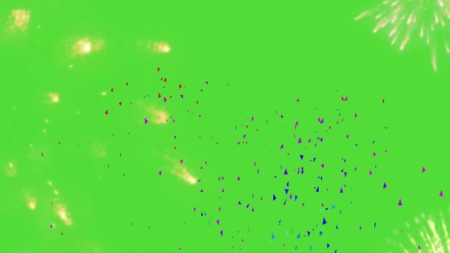 3D confetti explosion animation on greenscreen background. Perfect for celebration themes