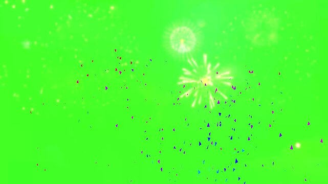 3D confetti explosion animation on greenscreen background. Perfect for celebration themes