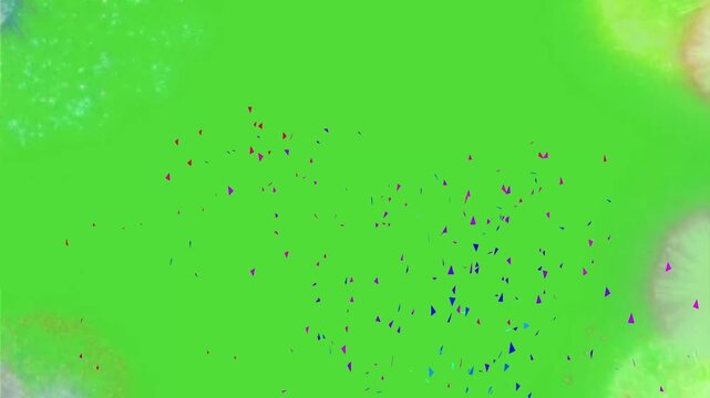 3D confetti explosion animation on greenscreen background. Perfect for celebration themes