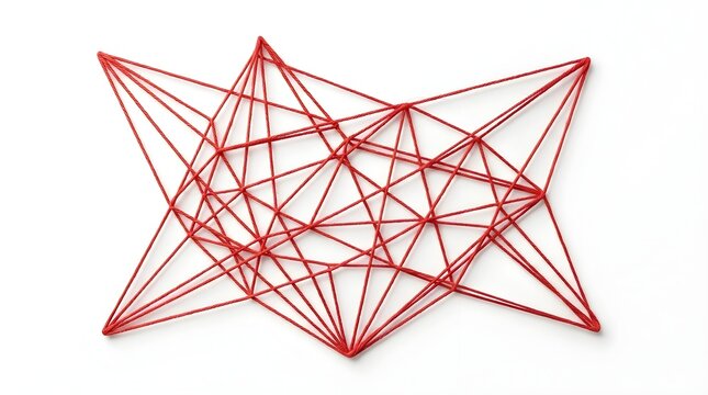 Red Thread Geometric Pattern Abstract Web Design
