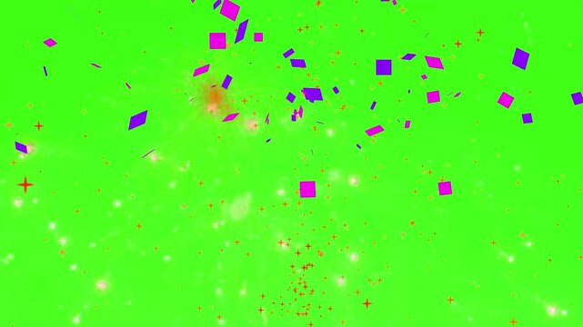 3D confetti explosion animation on greenscreen background. Perfect for celebration themes